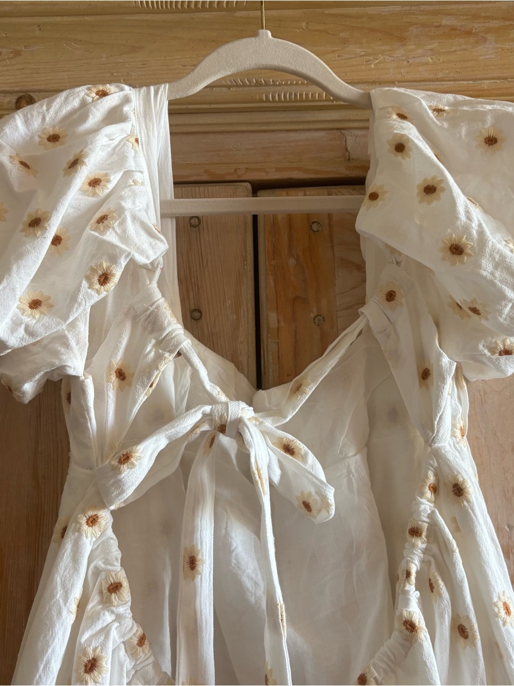 Emory Park Cream Dress with Mustard Daisy Embroidery - Picture 7 of 14